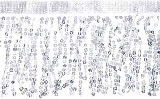 1 Iarde 15,24 cm pailletten, franjes, trim, pailletten, kant, glitter, franjes, trimband voor jurken, latin, dans, doe-het-zelf, naaien, handwerk, decoratief (zilver)