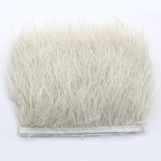 1 m Struisvogelveren-boord, franjes met satijnen lint, 8-10 cm, natuurlijke veren, franjes, knutselveren, kwastjes, franjeband, voor kleding, doe-het-zelf naaien, handwerk, kostuums
