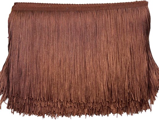 10 cm x 2 m franjerand franjeband decoratief lint dansfranjes zijden kwastjes franjes boorden banden om te naaien, doe-het-zelf knutselen, kleding lingerie kostuums gordijnen decoratie, bruin
