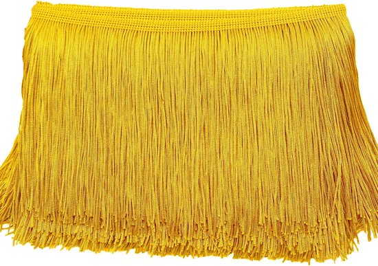 10 cm x 5 m franje boord, franjelint decoratielint dansfranjes, snijfranjes, zijden kwast, franjes, linten om te naaien, doe-het-zelf knutselen, kleding, lingerie, kostuums, gordijnen, decoratie, goud