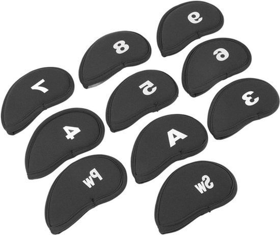 10-delige Golf Iron Head Covers Set met Duidelijke Cijfers en Zacht OK-doekmateriaal voor Betrouwbare Bescherming - Lichtgewicht Ontwerp voor Veelzijdig Gebruik van Merkloos
