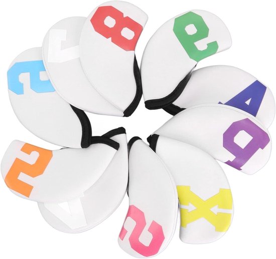 10-delige Set Neopreen Golfclub Headcover voor Golfcompetitie - Beschermhoesjes voor Golfclubs van Merkloos