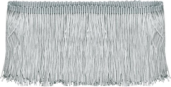 10 meter 10 cm franje ketting kwastje polyester kant trim voor doe-het-zelf naaien kleding lampenkap decoratie, zilvergrijs