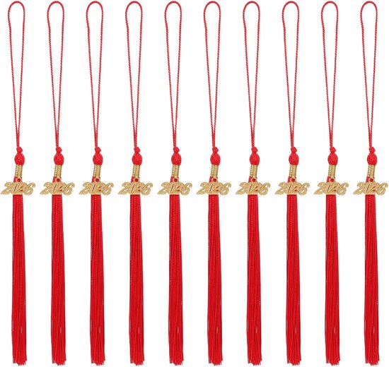 10 Stuks Afstudeerkap kwastje hanger Decoratieve randhanger koeling decoratie afstuderen Tassel hanger Red