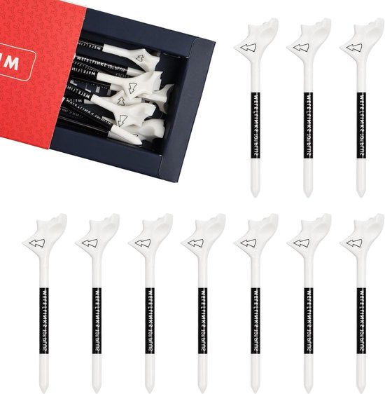 10 Stuks Golf Tees van Plastic voor Golftraining, 83mm Tee Simulator, Professionele Accessoires voor Buiten en Golfbaan