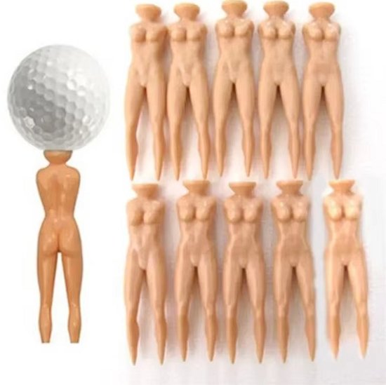 10 Stuks Grappige Golf Tee -Gift -Sexy Naakte Dame Vrouw Oefenpop Plastic Golfuitrusting Accessoires van Merkloos