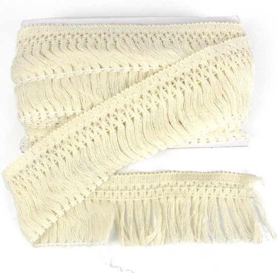 10 Yards 60mm Beige Katoen Franje Kwastje Trim, Katoen Kwastje Stof Franje Trim Decoratieve Diy Ambachten Jurk Trimmen Decor