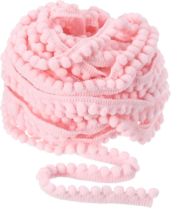 10 yards Pom Pom Ball franjes sierband naai-accessoires doe-het-zelf voor thuis gordijn kleding hoofdkussen decoratie (5 mm roze)