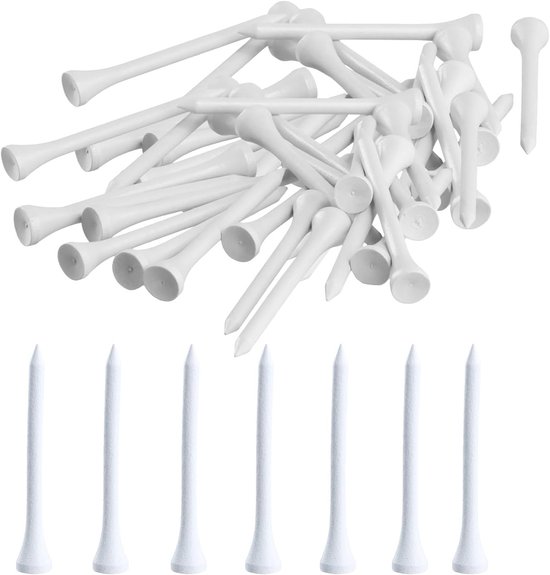 100 Stuks Biologisch Afbreekbare Golf Tees van Hout - 70mm Lange T-shirts voor Golfclubs, Ideaal voor Golfbaan en Training van Merkloos