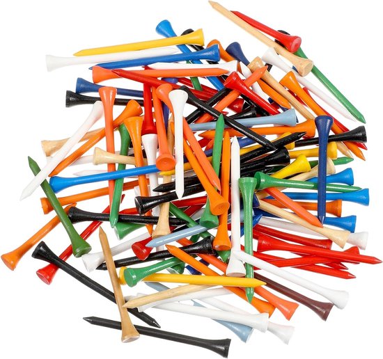 100 stuks houten golftees van bamboe, 70 mm, 38 mm, ideaal voor training en professionele golfers, minder wrijving, meerdere kleuren beschikbaar van Merkloos