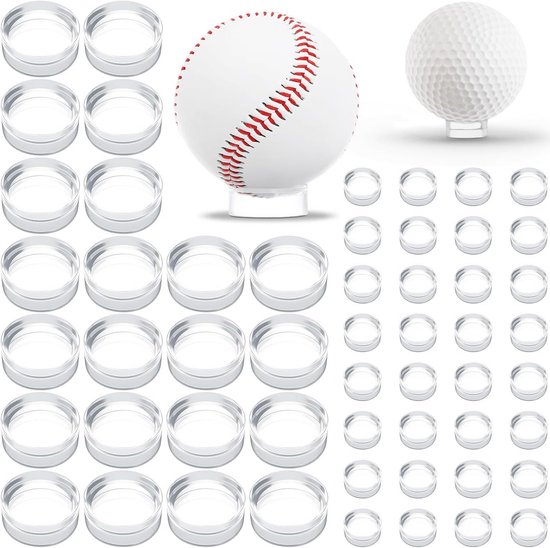 100x Kleine Ronde Bolhouders Transparant Acryl Display Standaard voor Honkballen, Golfballen & Kristallen Bollen
