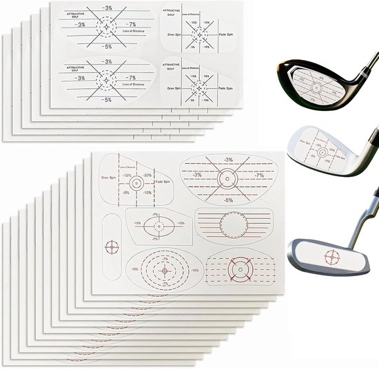 108 Stuks Golf Impact Stickers voor Nauwkeurige Golfswing Training met Tape voor IJzer en Houten Putter, Verbeter je Afstand en Precisie