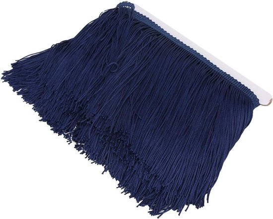 10yd 14cm Fringe Kwastje Polyester Kant Trim voor Naaien Toneelkostuums en Decoraties in 5 Kleuren (marineblauw)