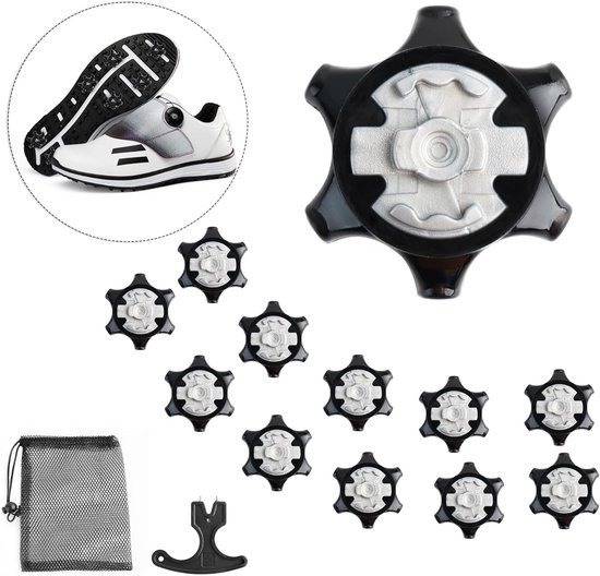 12 Golf Shoe Spikes - Zachte Anti-Slip Spikes voor Stabiliteit en Comfort tijdens het Golfen, Geschikt voor Diverse Schoenen