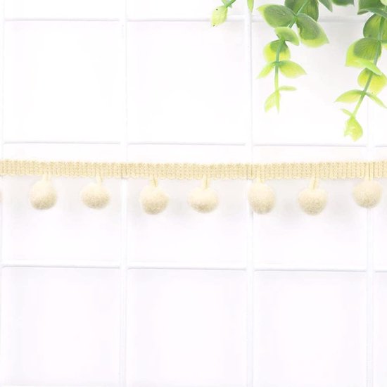 12 mm, om te knutselen, decoratieband met pompons, ballen, pompons, franjes, sierband, decoratieve boord, naai-accessoires voor doe-het-zelf knutselen, kleding, kostuums, naaien, decoratie, kameel