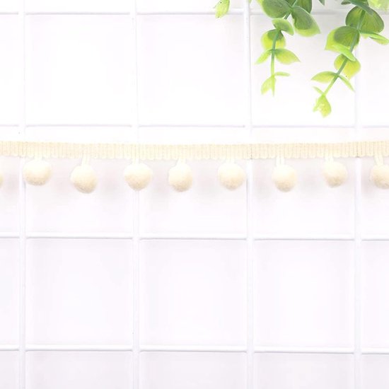 12 mm pompons rand om te knutselen, decoratielint met pompons, ballen, pompons, franjesboord, sierband, decoratieve boord, naai-accessoires voor doe-het-zelf knutselen, kleding, kostuums, naaien,