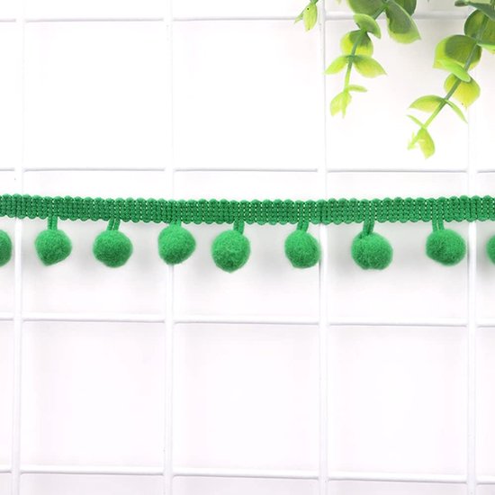 12 mm pompons rand om te knutselen, decoratielint met pompons, ballen, pompons, franjesboord, sierband, decoratieve boord, naai-accessoires voor doe-het-zelf knutselen, kleding, kostuums, naaien,