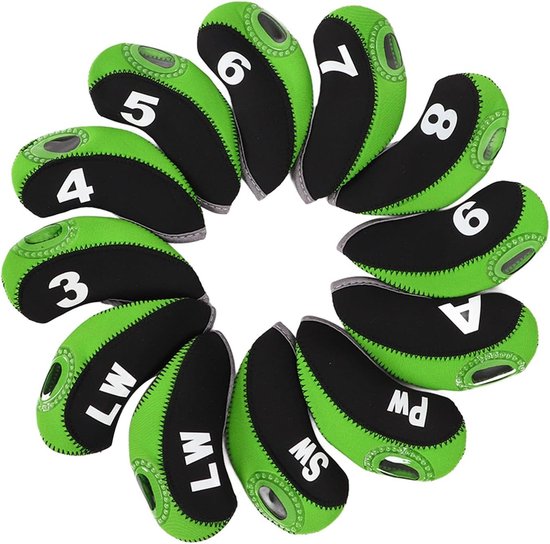12 Stks Golf Iron Covers - Neopreen Golf Iron Covers Set - Beschermende Golf Club Headcovers - Hoofd Covers - Fit Alle Merken Golf Iron Headcover van EKEKO.