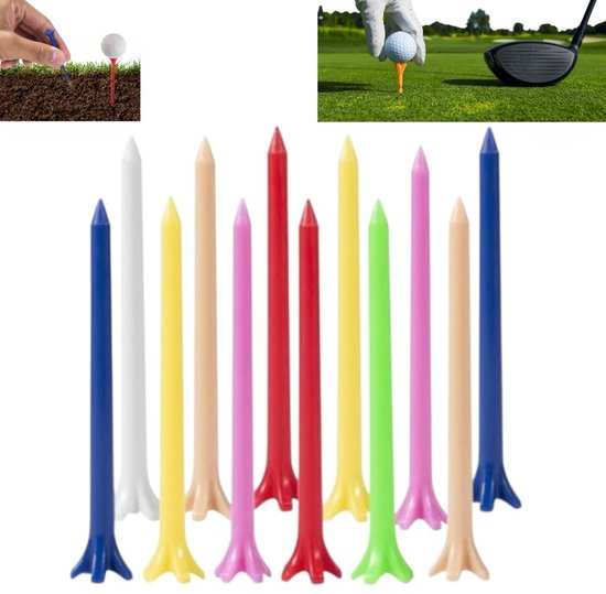 12 stuks - Plastic golftees - Plastic Tees - 83 mm tee - kunststof tee - Afslaan ballen - Plastic golftees - Golftees