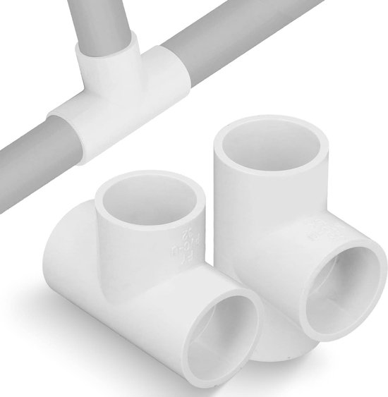 12 stuks Tee PVC Plastic Gelijke Diameter Verbindingsstukken - Adapter voor Buisfittingen Tent Connector voor Waterleiding - Huisverbetering (20mm) van Syijupo