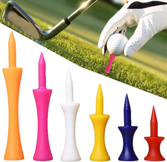 120 Stuks Golf Tees - 6 maten - Herbruikbaar - Oefenmateriaal voor industriële golfers - Golf accessoires - Golfset – Golftee - Multi Kleur - LOUZIR