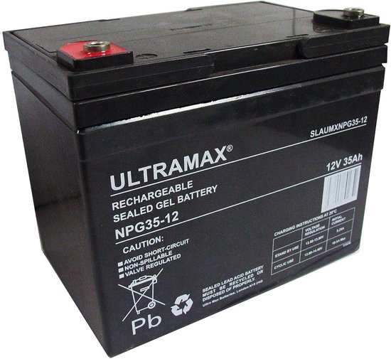 12V 35Ah Golfkar Accu - Onderhoudsvrij Gel Type voor Elektrische Trolleys en Meer van Merkloos