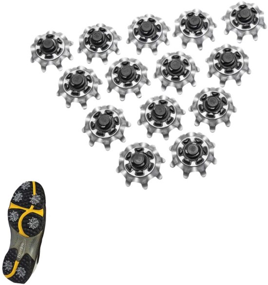 14 stuks - Golfschoen spikes - Zachte quick-spin spikes - Vervangende noppen voor golfschoen spikes - Grijs - Zwart - 2.5*1 cm - Geschikt voor golfschoenen van Merkloos