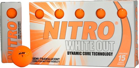 15 Stuks Golfballen Wit/Oranje - Hoge Prestatie Bal voor Langere Afstanden van Merkloos