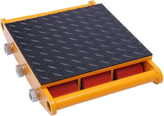 15T transportchassis, machine-verhuizer, 360° rotatie, zware wielen, stuurwielen, zware wielen, transportroller, meubeltransportwielen, pantserwielen, industriële wielen, transporthulp, geel