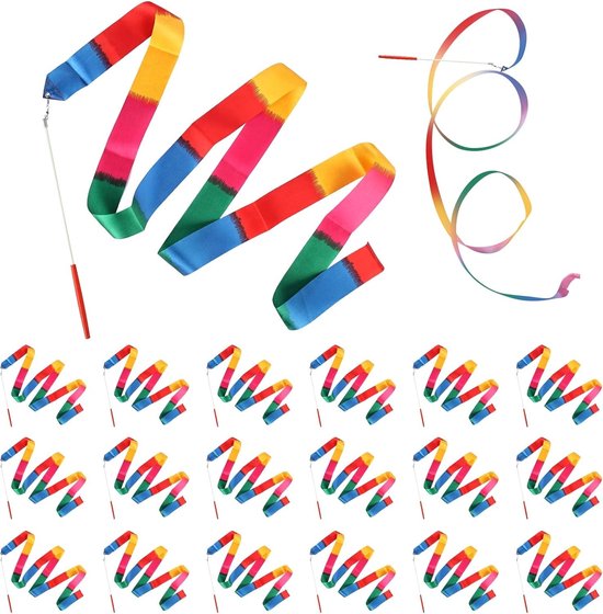 18-delige Gymnastiek Bands voor Kinderen, 2 meter Lange Dansbanden voor Ritmische Sporten, Swing en Circus Activiteiten