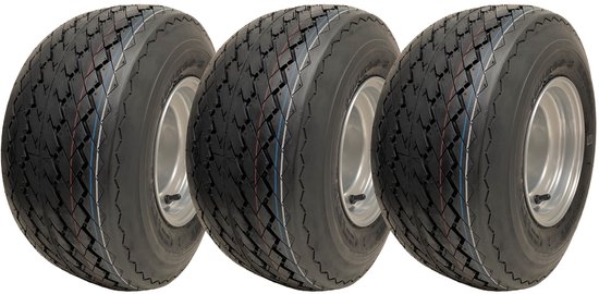 18x8.50-8 Golfkar Buggywielen 4-laagse grasbanden op velgen Wanda P509 (set van 3) van Merkloos