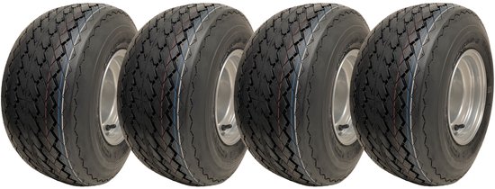 18x8.50-8 Golfkar Buggywielen 4-laagse grasbanden op velgen Wanda P509 (set van 4) van Merkloos