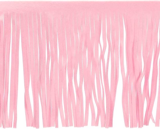 2 Iarde 15,2 cm franjes van PU-leer kwastafwerking kunstleer dubbelzijdig naaien voor doe-het-zelf kleding handwerk decoratie rok, roze
