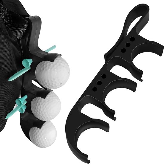 2 in 1 Golf Ball Tee Houder met Snelle Ontgrendeling, Draagbare Accessoire voor Golftassen, Geschikt voor 3 Ballen en 6 Tees