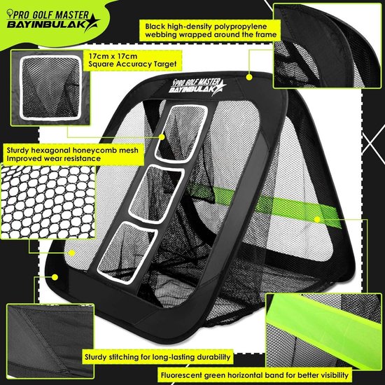 2 in 1 Golf Chipping Praktijk Netto Achtertuin Rijden 25 '× 25' - Golf Accessoires voor Mannen Gift 1 Pack golf net van SKLZ