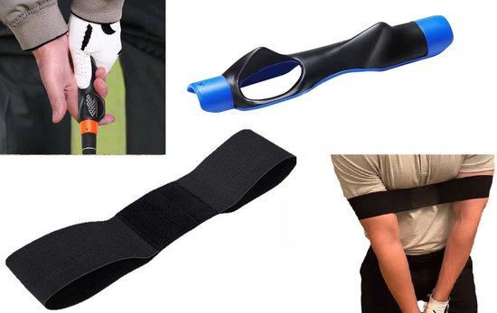 2-in-1 Golf Training Set – Grip Trainer & Swing Correctie Band van Merkloos