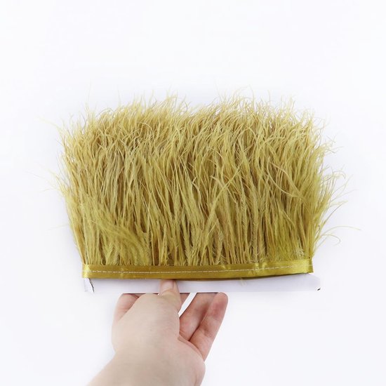 2 m Struisvogelveren, veren, fringen, trim, 6-8 cm breed, knutselveren, doe-het-zelf struisvogelveren, satijnen lint, franjes, struisvogelveren, rand voor kleding, doe-het-zelf naaien, handwerk
