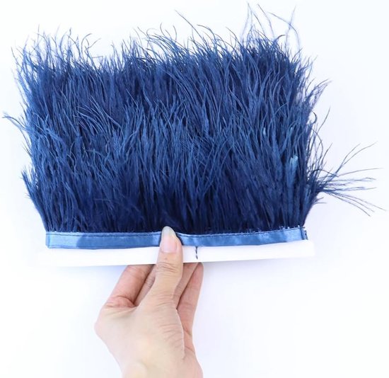 2 m Struisvogelveren, veren, fringen, trim, 6-8 cm breed, knutselveren, doe-het-zelf struisvogelveren, satijnen lint, franjes, struisvogelveren, rand voor kleding, doe-het-zelf naaien,