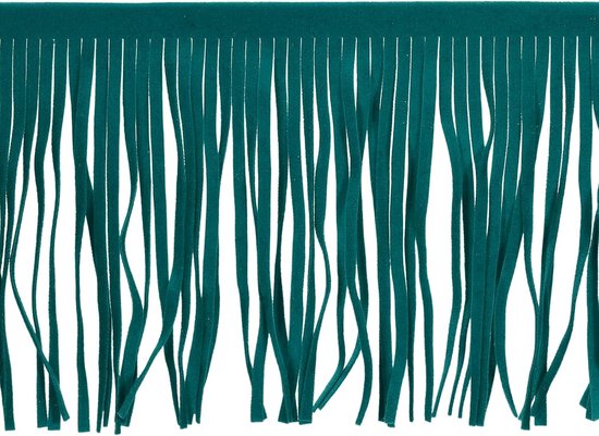 2 meter 15,24 cm PU lederen franje boorden dubbelzijdige lederen naaien kwasten franjes voor doe-het-zelf naaien jurk handwerk rok decoratie, donkergroen