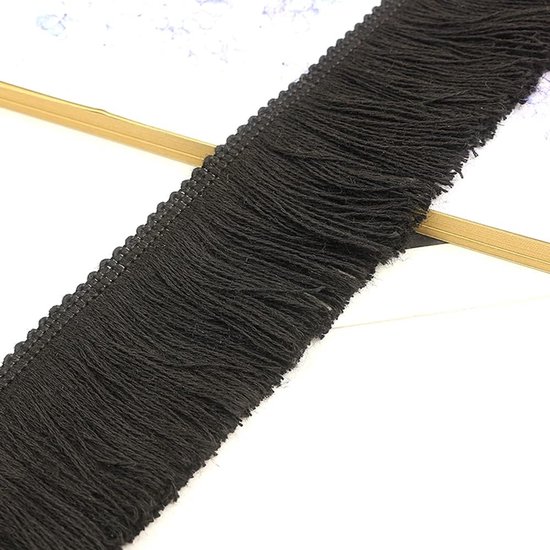 2 meter, 5 cm, kwastjes, franjes, snijfranjes, decoratieve band, rand, dansfranjes, naai-accessoires voor kleding, kostuums, zelfnaai, gordijnen, tafelkleden