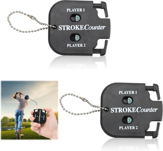 2 Pcs Digitale Golf Gate Gauge met Ketting - Lichtgewicht en Draagbaar - Robuust ABS Materiaal voor 2 Spelers - Ideaal voor Golf en Balspellen (Zwart)