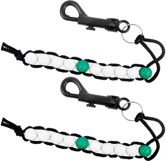 2 Pcs Wave Counter, Golf Score Counter, Gulf Snail Counter, Golf Bead Counter, Golf Bead Counter, Golf Beads Chain with Clamp for Outdoor Golf Sports