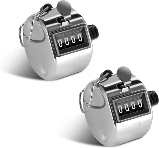 2 Stuks 4 Cijfers Handmatige Tellen voor Sport, Golf en Training - Aluminium Tellen voor Schoolgebruik