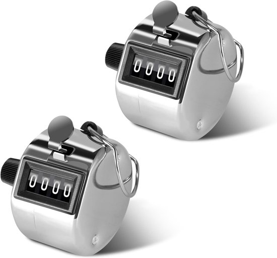 2 Stuks 4 Cijfers Handmatige Tellers voor Sport, Golf en Training - Aluminium Tellingstoestel