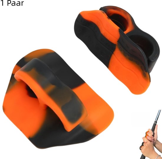 2 stuks - Golf Grip Trainer - Siliconen Swing Houdingscorrector - Grip Trainingshulpmiddel - voor beginners & professionals - zwart oranje van Merkloos