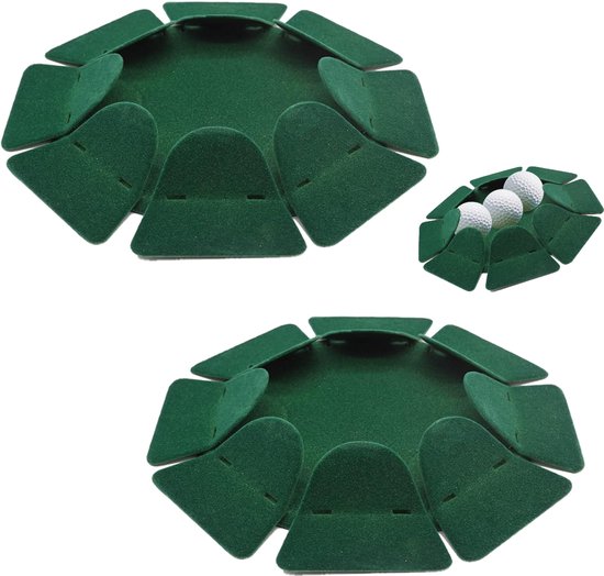 2 stuks - Golf Putting Cup, gevlokt oppervlak, allround oefengat, indoor/outdoor oefengathulp 18 cm (groen) van Merkloos