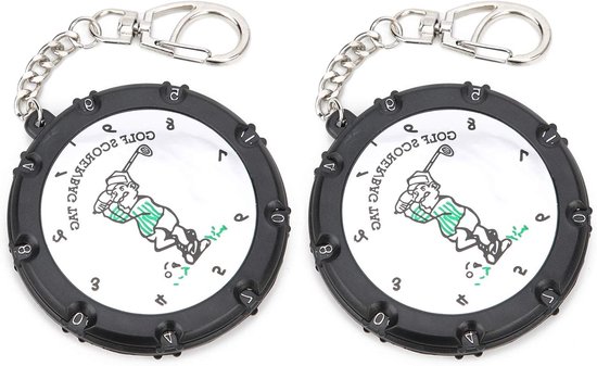 2 Stuks Golf Score Counters - Draagbare Stroke Teller voor 18 Holes, Dubbelzijdige Golf Scorer met Sleutelhanger en Handige Accessoires van Merkloos