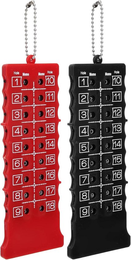 2 Stuks Golf Score Teller voor 18 Holes - Scorekaart Tellers voor Wedstrijd en Training van Merkloos
