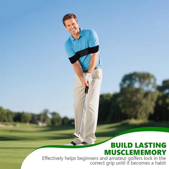 2 stuks golfgriptrainer en schommelcorrectie armband - armbandtrainer - zwarte golfclubtraining - combo-greepbevestiging voor het corrigeren van handpositionering en schommelmechanica (zwart)