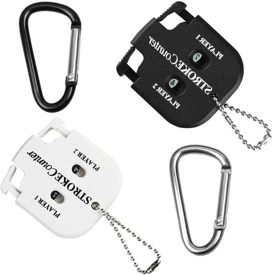 2 Stuks Golfresultaat Tellers Met Carabiners, Draagbare Handmatige Scorer Teller Voor Golf, Scoretraininghulp